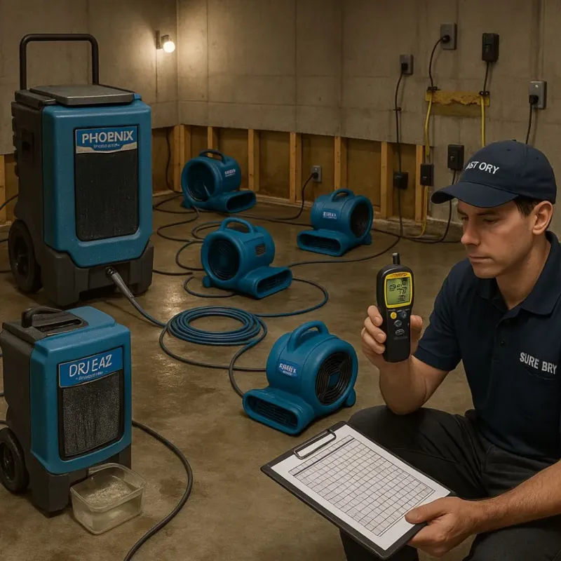 Structural Drying and Dehumidification process in Cass County, NE